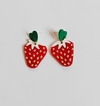 Aretes fresas , poste de plata .925
