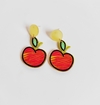 Aretes manzana, poste de plata .925