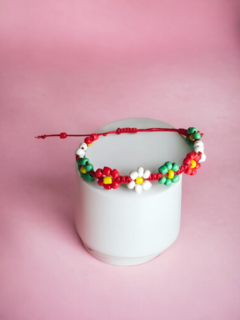 Pulsera tricolor flores - comprar en línea