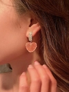 Aretes corazón azucarado poste de plata .925