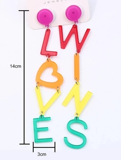 Aretes largos love wins arcoiris - comprar en línea