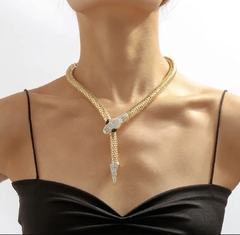 Serpiente collar imantado dorado - comprar en línea
