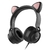 Fone De Ouvido Headset Vinik Kitty Ear - Orelha De Gato Preto Com Microfone Cabo 1.2m Plug P2 Estereo P3