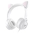 Fone De Ouvido Headset Vinik Kitty Ear - Orelha De Gato Branco Com Microfone Cabo 1.2m Plug P2 Estereo P3