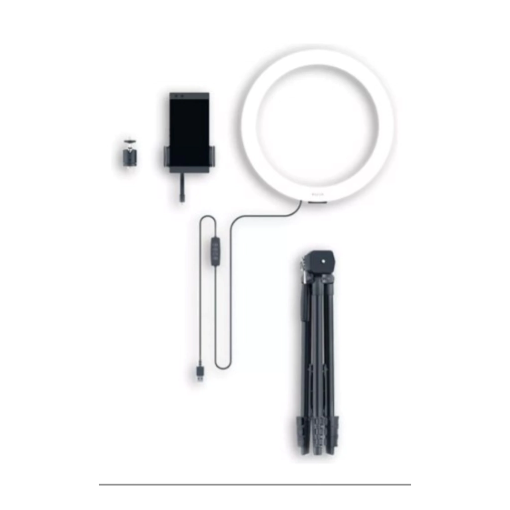 Aro De Luz Led Razer Streaming & Selfies 32 Cm Diámetro Blanco Cálido Negro