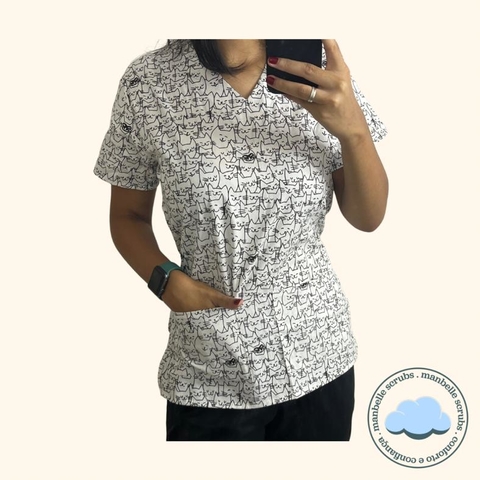 Scrub Gatos B&P (TRICOLINE 100%)