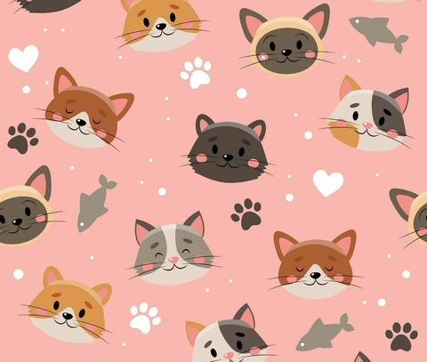 Scrub Gatinhos & Peixe (MICROFIBRA)