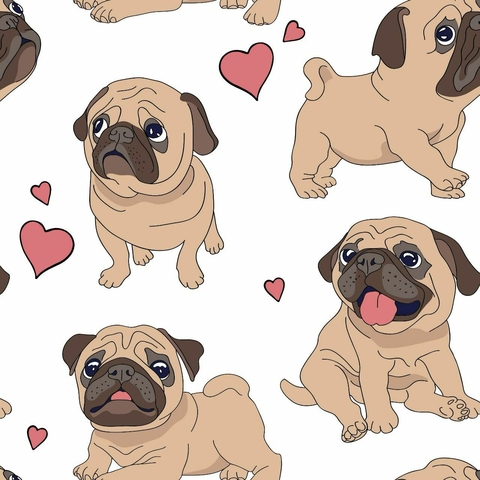 Conjunto Pug Branco (MICROFIBRA)