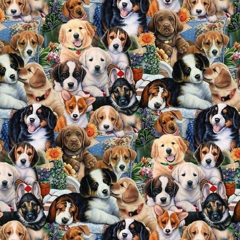 Conjunto Cães Filhotes (MICROFIBRA)