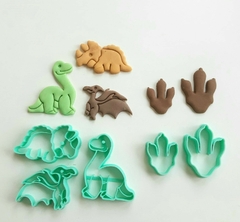 Kit de cortadores Dinossauros 2 - Dinos, Patas e folhas