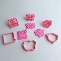 Cortadores com Carimbos dia das Mães - Kit 2