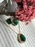 Conjunto Colar e Brinco Gota Verde Esmeralda