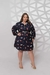 Chemise Estampa Preta c/cinto Plus Size