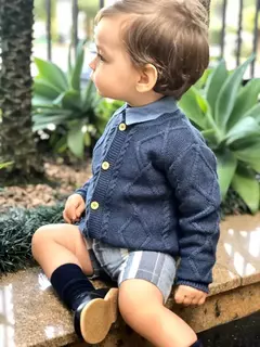 CARDIGAN GALILÉIA - AZUL ÍNDIGO. - BabyNi