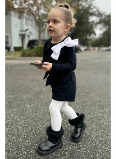 BLUSA COM LAÇO PRETO ELEGANCE - BabyNi