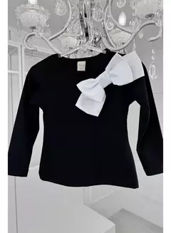 BLUSA COM LAÇO PRETO ELEGANCE na internet