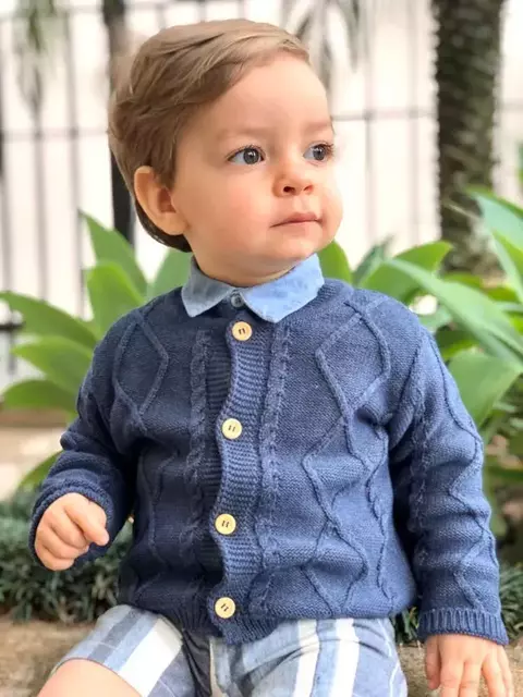 CARDIGAN GALILÉIA - AZUL ÍNDIGO. - comprar online