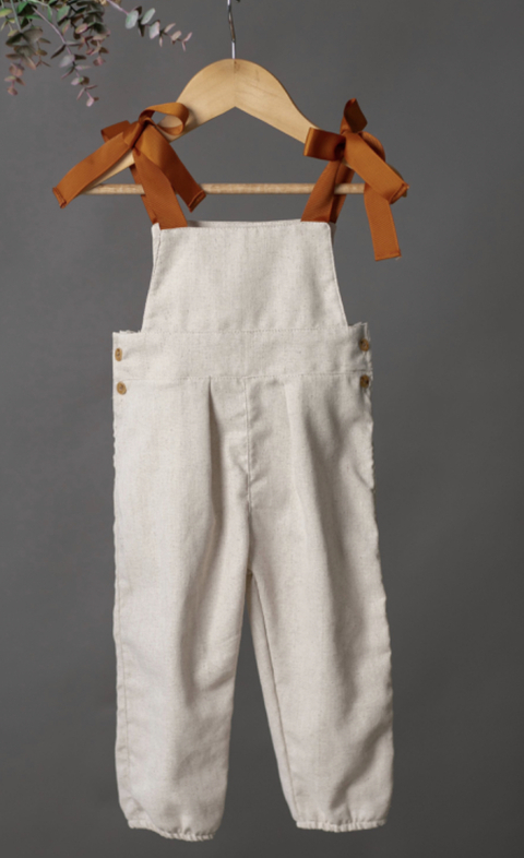 Jardineira Gratidão Linho Cru - comprar online