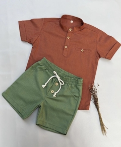 Short Mauricinho Linho Verde - BabyNi