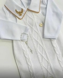 Conjunto Batizado - Jardineira Pureza e Body Espírito Santo. na internet