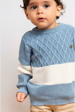 BLUSA ÁGUA VIVA - AZUL E OFF WHITE na internet