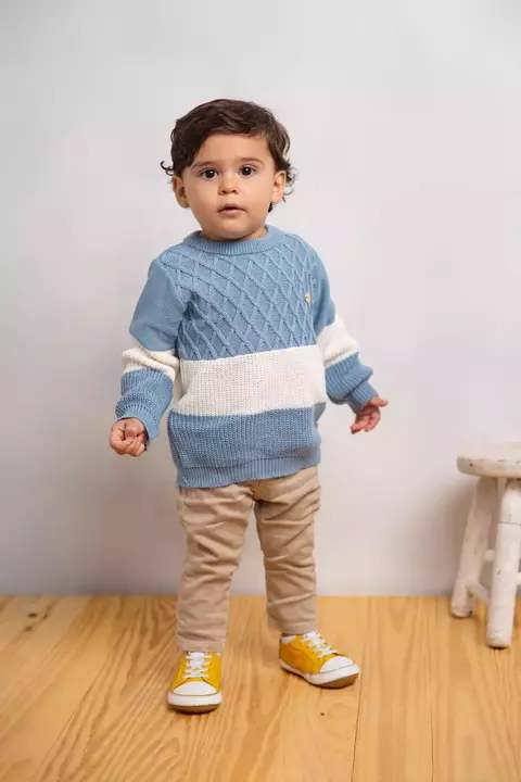 BLUSA ÁGUA VIVA - AZUL E OFF WHITE - comprar online