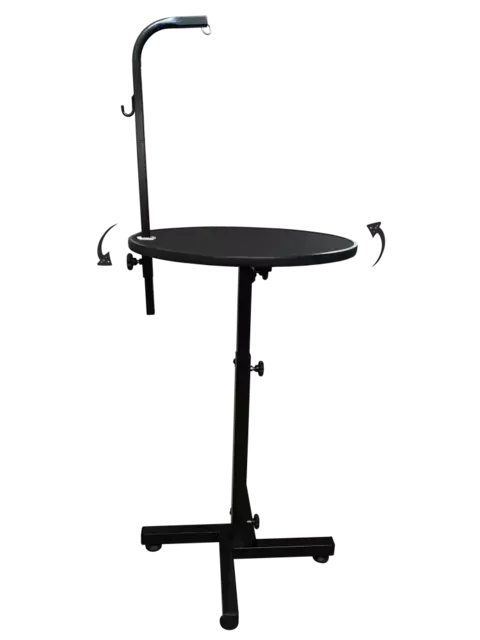 MESA DE TOSA PLENITUDE COM REGULAGEM DE ALTURA, TAMPO REDONDO GIRATORIO - 60CM DIAMETRO - PRETA - comprar online