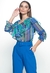BLUSA TON ÂGE ESTAMPADA AZUL