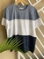 Camisa “Basics casual" (azul, azul marinho e branco)