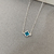 Colar de Prata Trevo Azul.