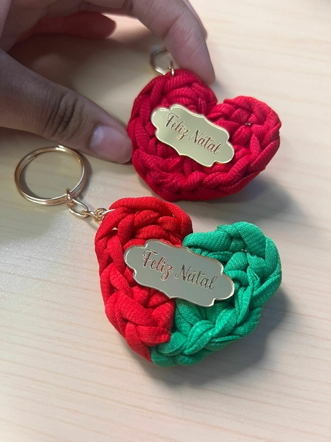 Chaveiro em crochê Fio de Malha - Natal
