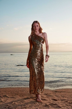 Vestido Paetê Dourado