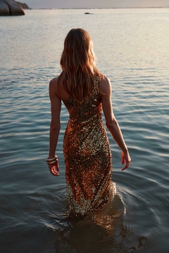 Vestido Paetê Dourado na internet