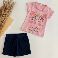 Conjunto Gatinha com Brilhos - Selvinha Kids