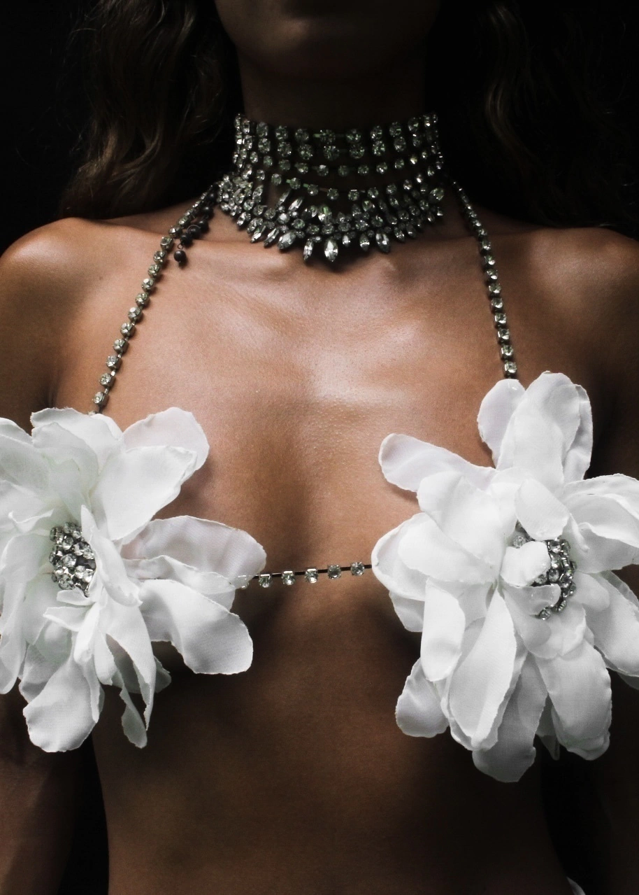 Top Floral Strass