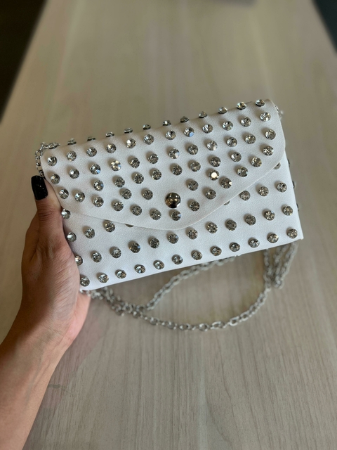 Bolsa Branca Strass - comprar online