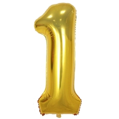 Globos número dorado (32") - carisol cotillon y reposteria