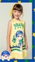Vestido regata infantil Brasil Copa strass amarelo 65209 Kukiê