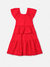 VESTIDO BABADO VERMELHO PREPPY ANIMÊ. - Lookinho Kids