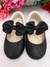 Sapatinho Bebê Preto Com Glitter e Aplique de Lacinho