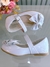 Sapatinho Branco Verniz Aplique de Lacinho Com Strass Luxo - comprar online