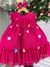 VESTIDO PINK EM TULE COM APLIQUE DE BORBOLETA