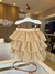 SAIA SHORT TULE BABADOS BEGE PITUCHINHUS
