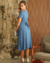 Vestido Midi Azul Ajustável - Manu - comprar online