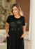 Vestido Midi Recorte Flor Strass Preto - Grazi Makes Fashion