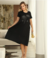 Vestido Midi Recorte Flor Strass Preto - comprar online