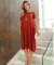 Vestido Midi Terracota Recorte Barcelona