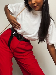 TSHIRT GOLA ALTA BRANCA LISA - comprar online