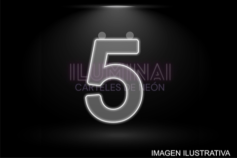 Cartel de neon Numero 5 - comprar online