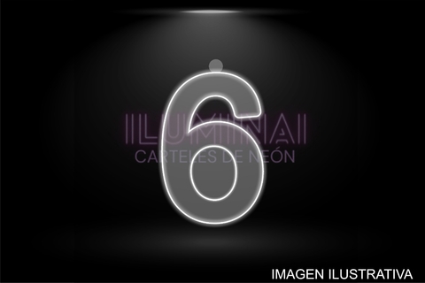 Cartel de neon Numero 6 - comprar online